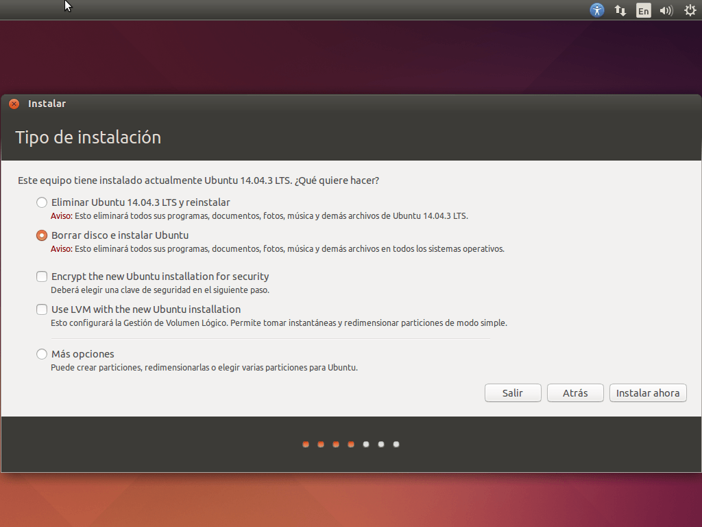 instalar ubuntu particiones