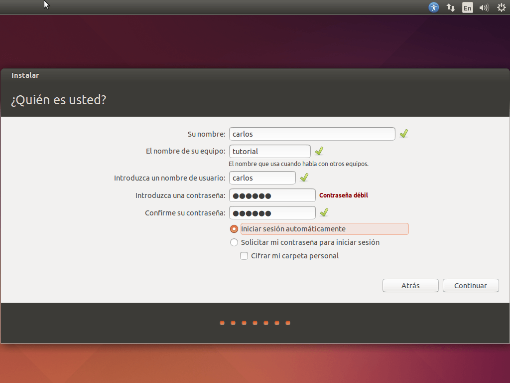 instalar ubuntu usuario